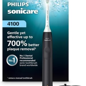 Philips Sonicare 4100 Rechargeable Electric Toothbrush, Advanced Plaque Removal, Pressure Sensor, Includes Brush Head Case